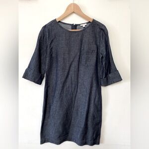 NWT GAP Black Cotton Linen Shift Dress Size 2